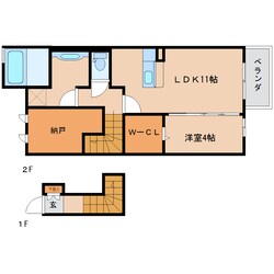 草薙駅 徒歩20分 2階の物件間取画像